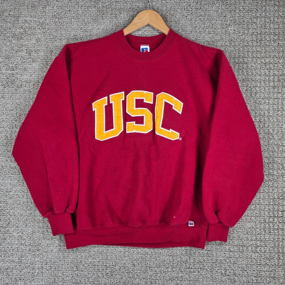 Vintage Russell USC Trojans Sweatshirt Mens XL Made in USA Crewneck Distressed